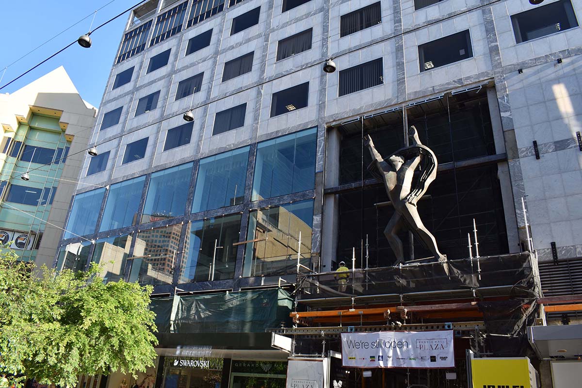 Sculpture installed in Rundle Mall
